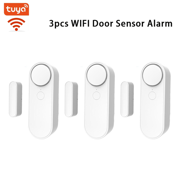 Smart Home Door Switch Magnetic Sensor Window Detector Compatible with Alexa Tuya APP Remote Control and Alerts