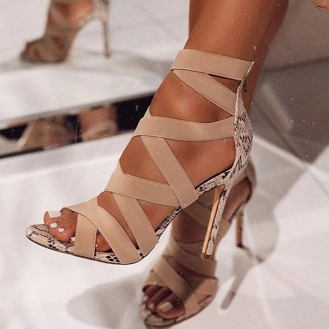 sexy ladies peep toe high heel shoes women sandals 2021 zipper high heels new fashion summer women pumps