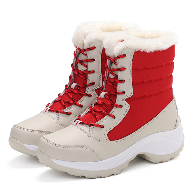 New winter women boots high quality keep warm mid-calf snow boots women lace-up comfortable ladies boots chausiras femme