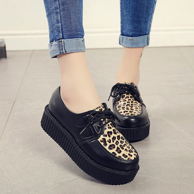 Creepers Casual Shoes Woman Plus Size Sneakers Women Shoes Ladies Platform Shoes 2022 Lace-up Women Flats Female Shoes Loafers