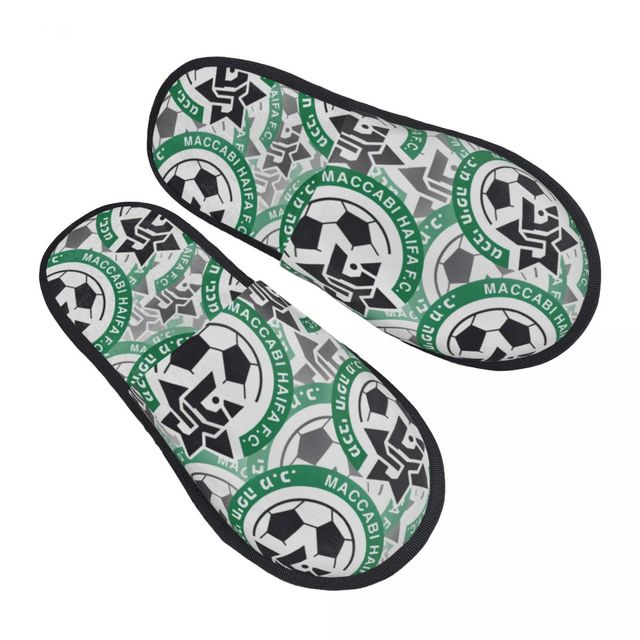 Maccabi Haifa Fc Women and Men Fluffy Slipper Soft Plush Warm Home Shoes Anti-slip Cozy Plush