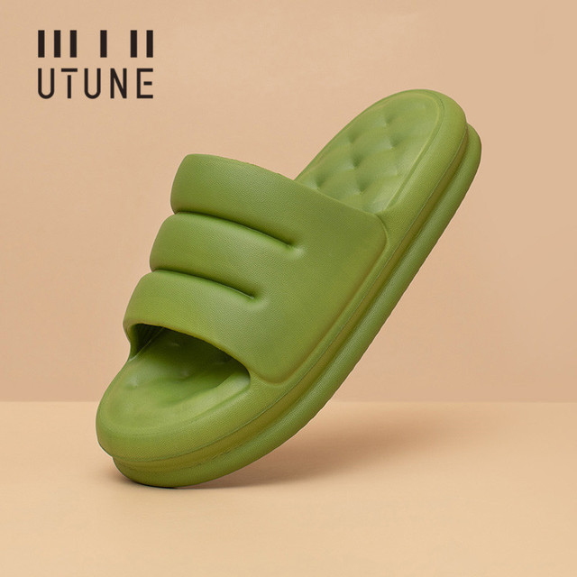 UTUNE Sofa Sandal Slides for Women Slippers Super Soft Indoor Shoes Sandals Men Platform EVA 4cm