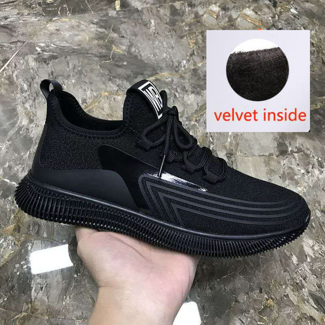 Men's Casual Velvet Running Shoes Breathable Cotton Sneakers Fashionable 2021 Autumn Winter Collection