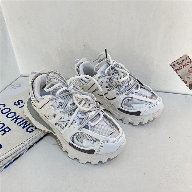 Brand Design Blue Color Women Sneakers 2021 New Fashion Woman Chunky Sneakers Lovely Pink Dad Shoes Trendy Girls Casual Shoes