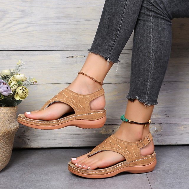 Female Wedges Sandals Plus Size 2022 Spring Autumn Gladiator Flats Slides Dress Fashion Platform Shoes Women Walking Slippers