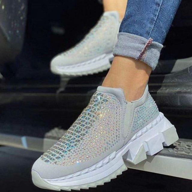 LuasTuas New Size 36-43 Woman Sneakers Shiny Chunky Ins Spring Ladies Shoes Fashion Chunky Holiday Footwear Female Footwear