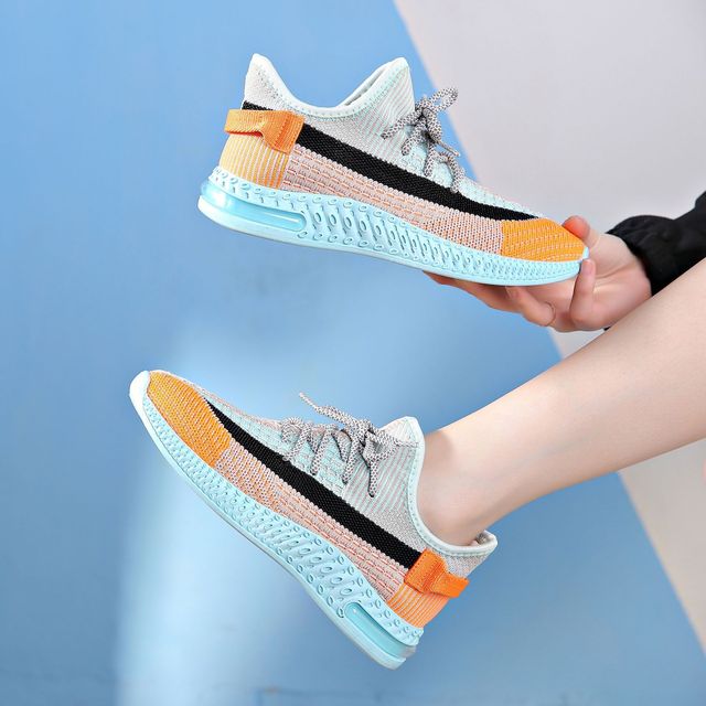 Women's casual shoes new coconut women's shoes fashion popular sneakers weave breathable lightweight non-slip thick sole mesh shoes