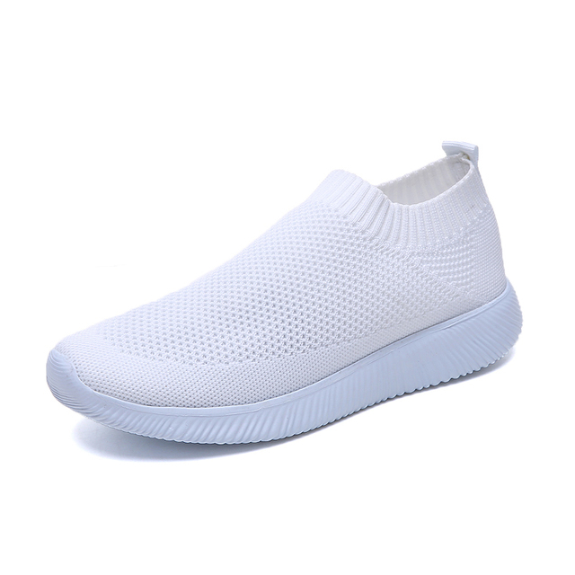 Rimocy Breathable Air Mesh Knitted Sneakers Women 2022 Spring Summer Plus Size Ladies Flats Comfortable Soft Casual Shoes Woman