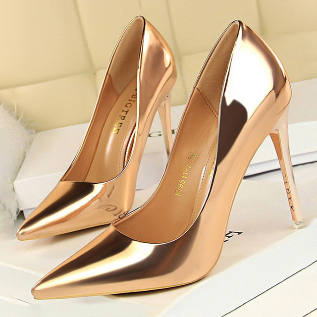 BIGTREE Shoes Woman Pumps Patent Leather High Heels Shoes Women Basic Pump Wedding Shoes Female Stiletto High Heels Women Shoes Plus Size 43