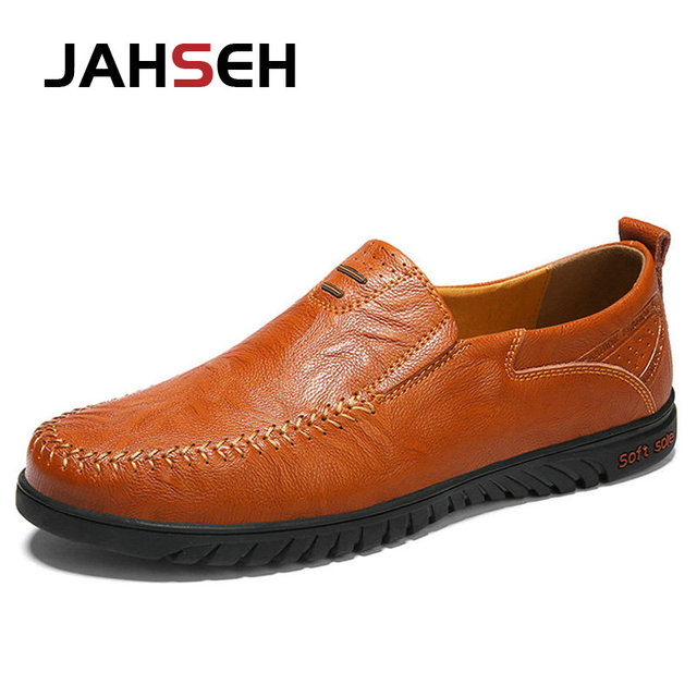 New Men Shoes Genuine Leather Comfortable Men Casual Shoes Chaussies Flats Men Slip On Lazy Shoes Zapatos Hombre