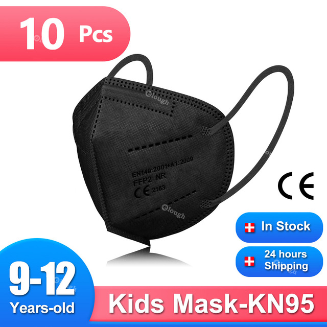 KN95 9-12 Years Old Kids FFP2 Masks Boy Girl Respirator Mask FFP2Fan FFP2 KN95 Face Mask Mascarias Kids Mask Ce