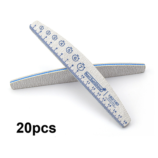 20/30/50/75/84pcs Gray Professional Nail Files 80 100 150 180 240 320 Nail Art Tools Clock Marker Mark Pattern