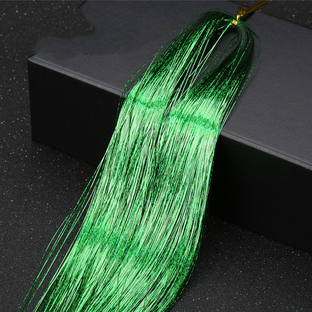 1pc Sparkle Shiny Hair Tinsel Hair Extensions Dazzle Women Hippie For Braiding Headdress Hair Braiding Tools Long 100cm