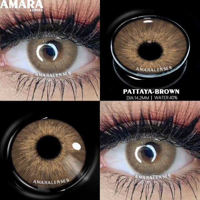 Amara Natural Colored Contact Lenses Blue 2pcs Beautiful Contacts Pupils Colored Contact Lens Yearly Makeup Cosmetics Contact Lens