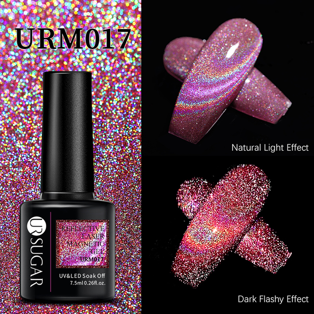 UR SUGAR Reflective Cat Magnetic Laser Gel Nail Polish Rainbow Gel Shine Semi Permanent Soak Off UV LED Varnish Nail Art