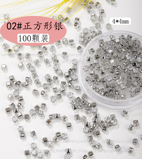 100PCS Claw diamond super flash water drop horse eye zircon jewelry new exquisite square crystal transparent open diamond
