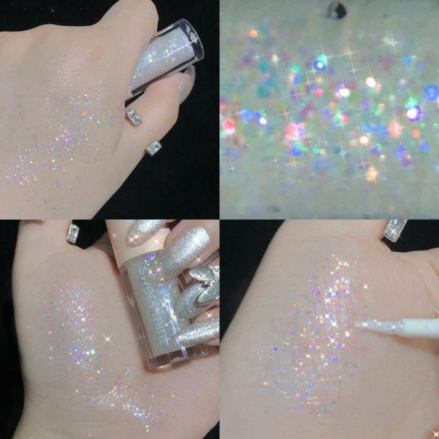 12 Colors Liquid Eyeshadow Highlight Sequins Glitter Eye Shadow Pearlescent Lying Silkworm Waterproof Lasting Shiny Eye Cosmetics