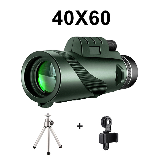 HD Mini 40X60 المهنية تلسكوب أحادي مناظير قوية طويلة المدى جيب مقاوم للماء التكبير ليلة للسياحة الصيد