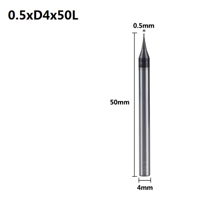 XCAN 1pc 0.2-0.9mm TiAIN Micro Flat End Mill 4mm Shank 4 Flute Milling Cutter HRC 55 Mirco Carbide CNC Engraving Bits Router Bit