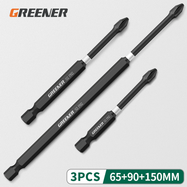 Green Impact Strong Magnetic Impulse Head Cross High Hardness Hand Drill Bit Screw Electric Screwdriver Set 50 65 70 90 150mm