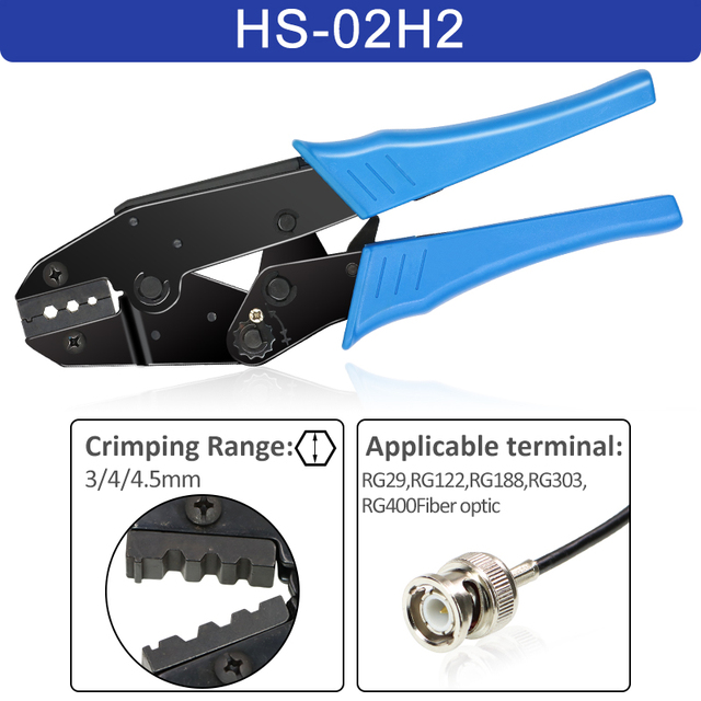 HS-05H Coaxial Cable Crimping Pliers Kit for SMA/BNC RG58, 59, 62, 174,8, 11, 188, 233 and Crimper Cutter Stripper Tools