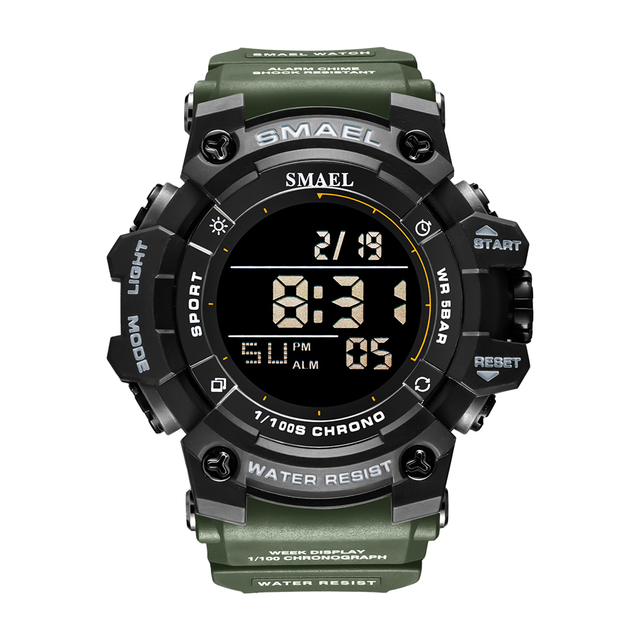 Sports Digital Watches 50M Waterproof Military SMAEL Watch Luminous Alarm Clock Led Big Dial Men's Watches 8046 Men's Wrist Watch