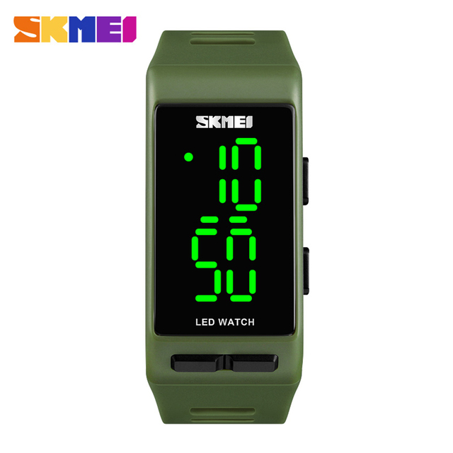 SKMEI Sports Digital Women's Watch Fashion Casual Waterproof Lady Wristwatch PU Strap Alarm Week Display Watches 1364