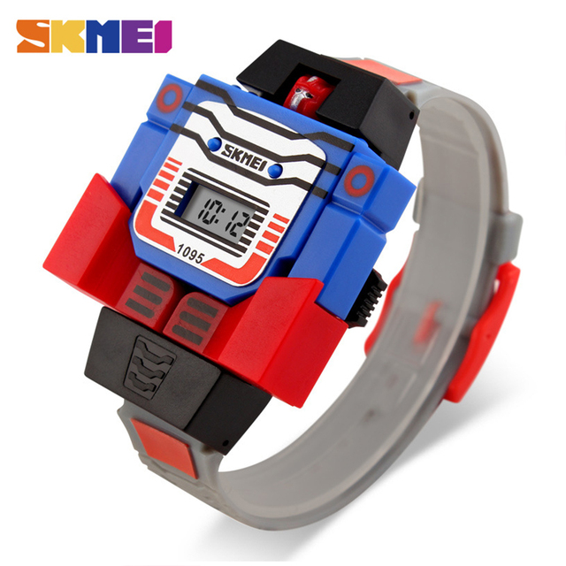 SKMEI 1095 Children's Wristwatch Kids Boy Detachable Digital Watch Robot Deformation Toy