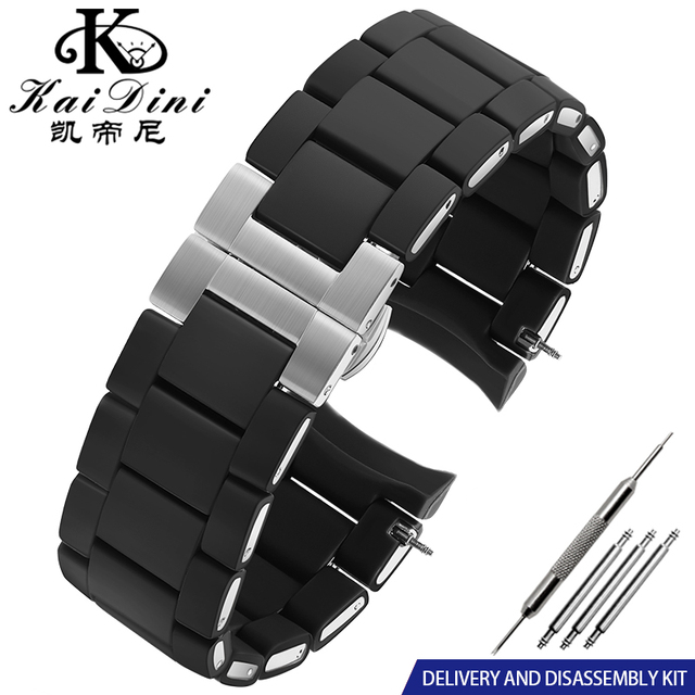 Silicone Hard Rubber Watchband In Rubber For AR5890 AR5889 AR5858 AR5920 AR5868 AR8023 Man 23mm Woman 20mm Watch Band Bracelet