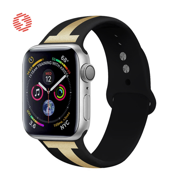 ShengOne Strap Soft Silicone Sport Band for Apple Watch 7 6 SE 5 4 45 44 42mm Striped Rubber Strap Replacement 3 2 1 41 40 38