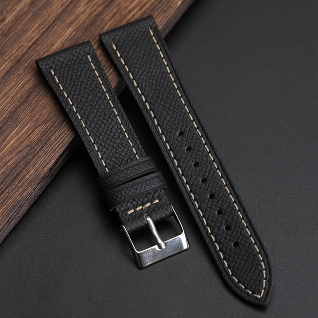 Calfskin Watch Band, Handmade, Palm Pattern, Epsom, Top Layer, 18 120 22mm, Suitable for Antique Watches