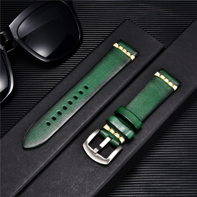 High Quality Handmade Cowhide Watch Strap Vintage Retro Watch Band Bracelets Wristwatchbands Straps 18mm 20mm 22mm 24mm