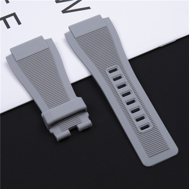 Top Quality 33mm*24mm Silicone Rubber Watchband for Bell & Ross Watch Strap for BR01 BR03 Series Bracelet Strap Pin Buckle Logo