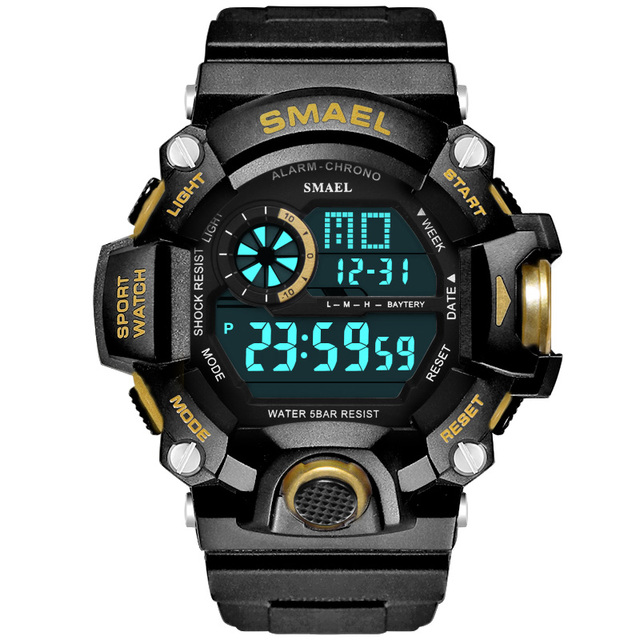 Men's Watches White Digital Watch SMAEL Sport Watch 50M Waterproof Auto Date relogio masculino Digital Military Watches Men Sport