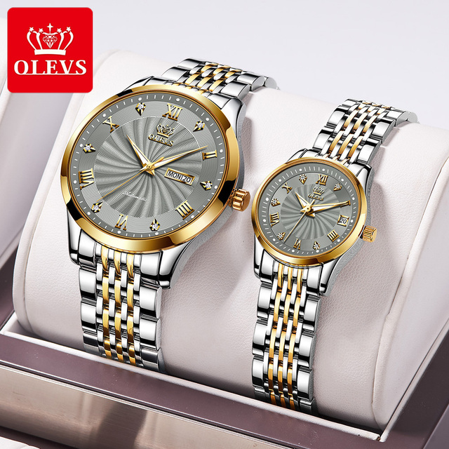 OLEVS Fashion Luxury Brand Automatic Mechanical Watch Lovers Watches Stainless Steel Waterproof Pair Ladies Watches relogio masculino