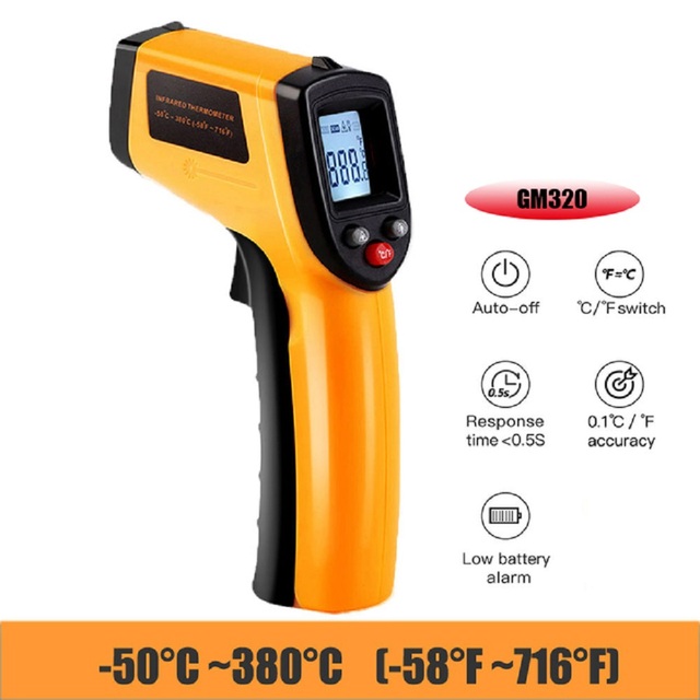 Infrared Thermometer C/F Non-Contact Thermometer GM320 Industrial Digital IR Thermometer -50~380/-50~600℃°C