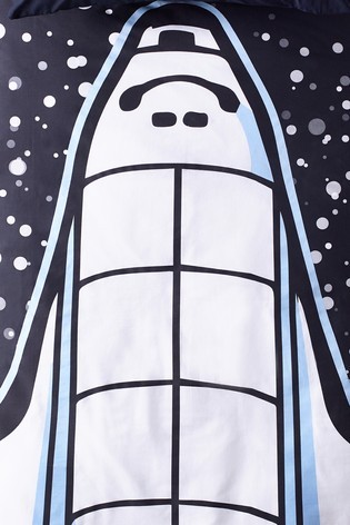 Glow In The Dark Nasa Rocket Duvet Cover And Pillowcase Set