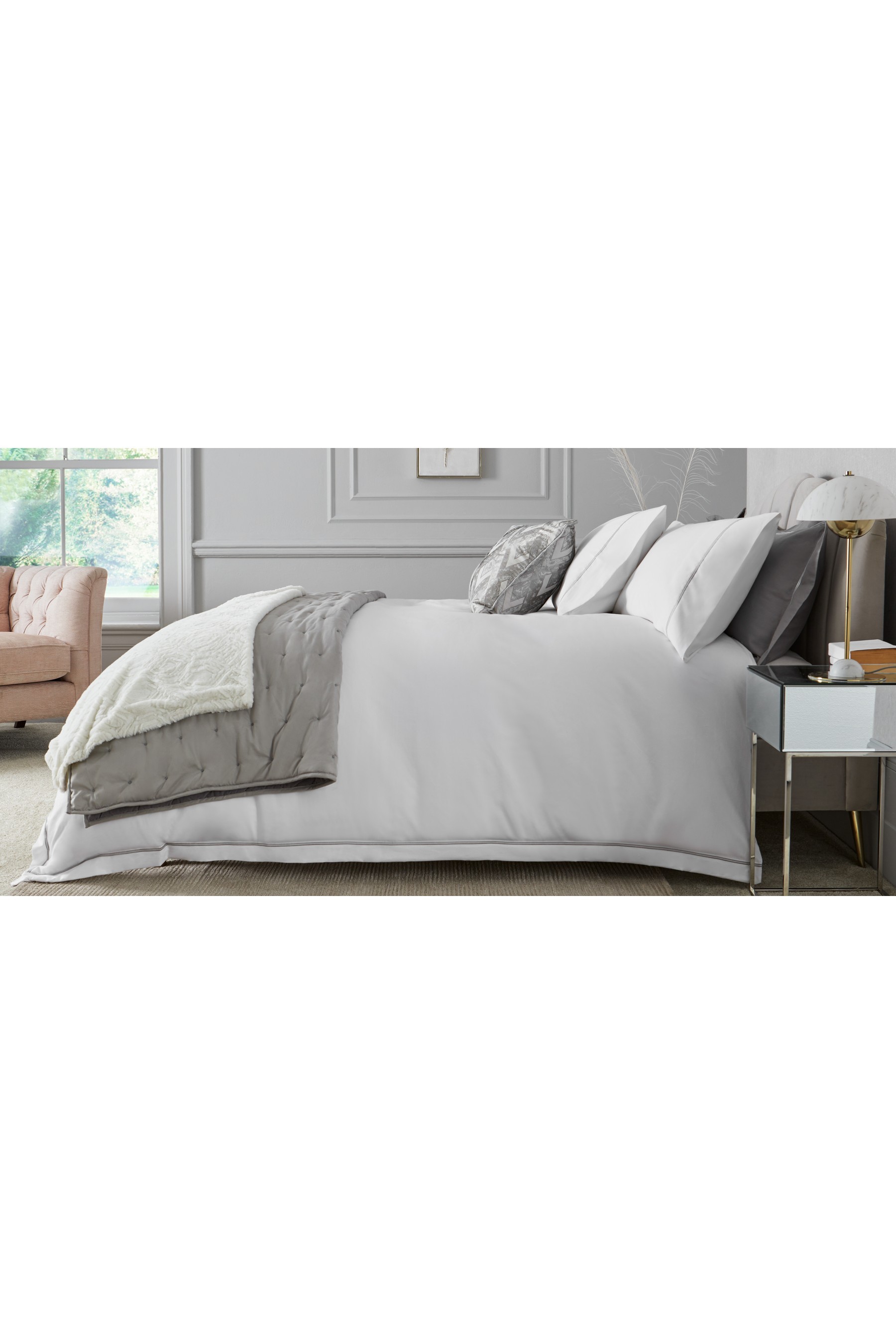 Collection Luxe 600 Thread Count 100% Cotton Sateen Duvet Cover And Pillowcase Set