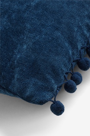 Soft Velour Pom Edge Cushion