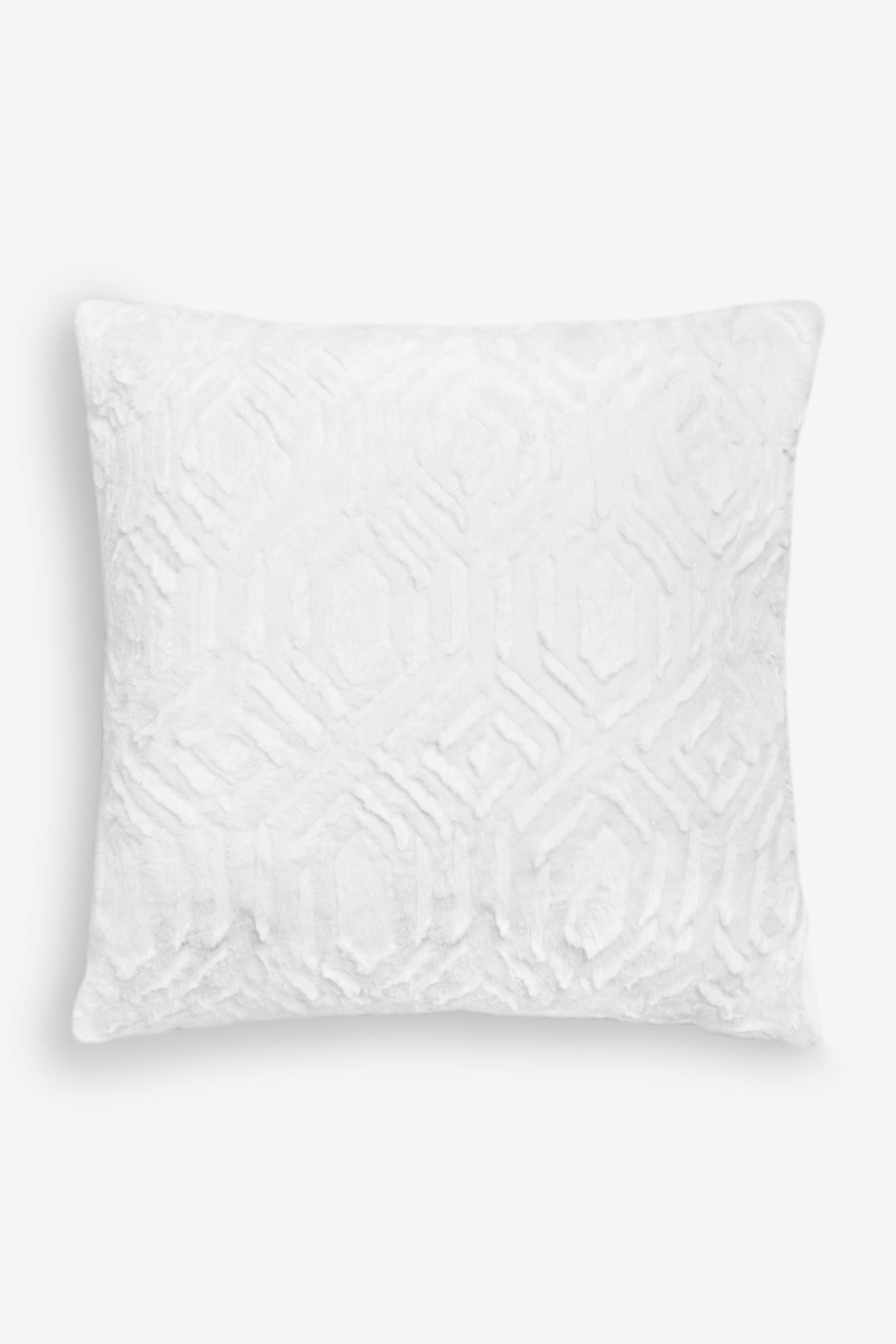 Freya Textured Geo Faux Fur Cushion