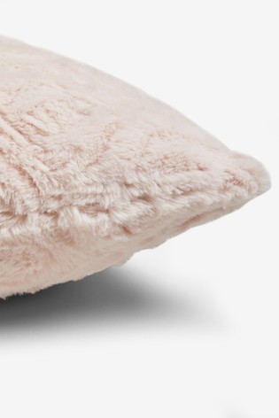 Freya Textured Geo Faux Fur Cushion