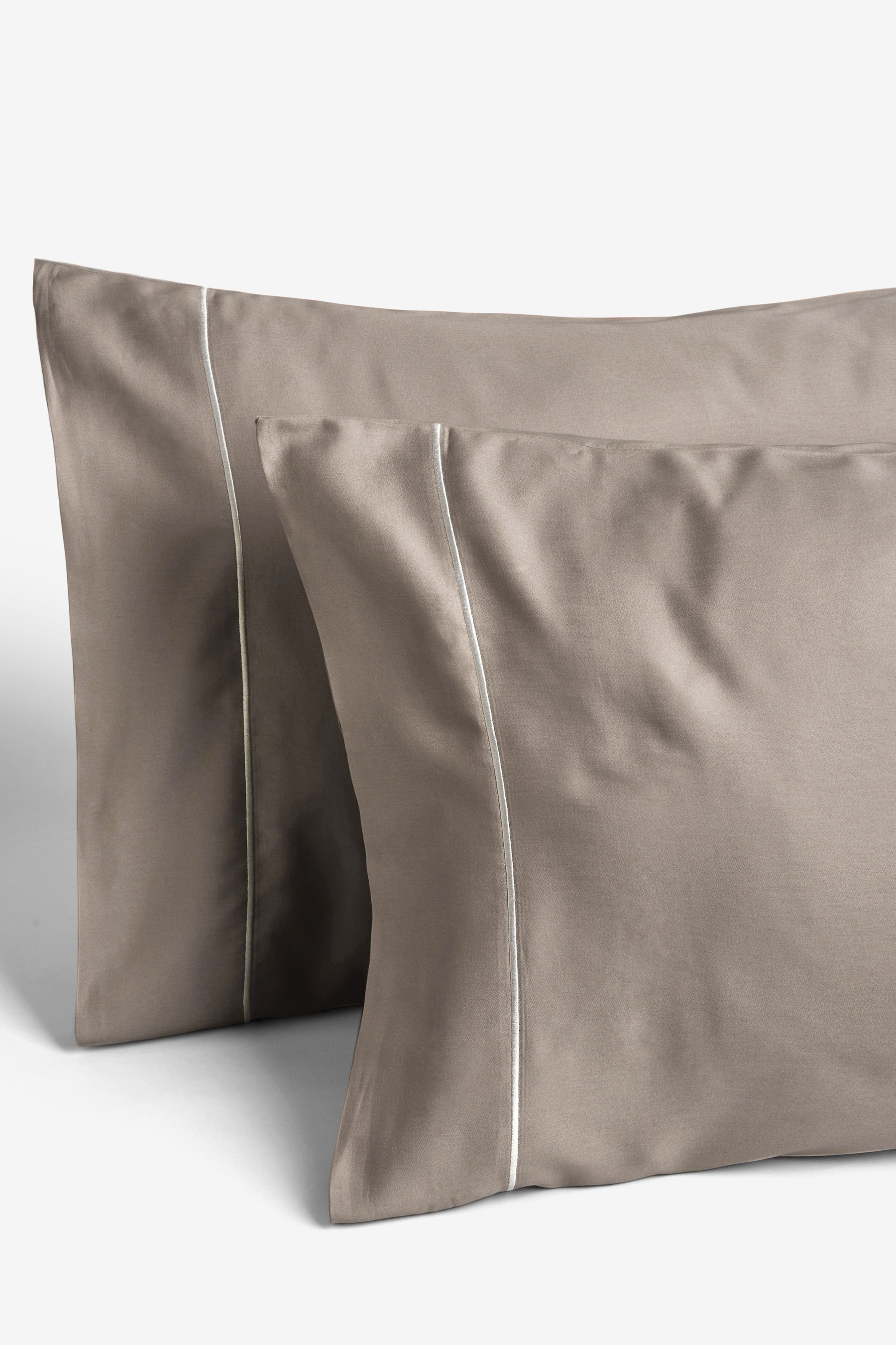 Collection Luxe 300 Thread Count 100% Cotton Sateen Duvet Cover And Pillowcase Set Satin Stitch