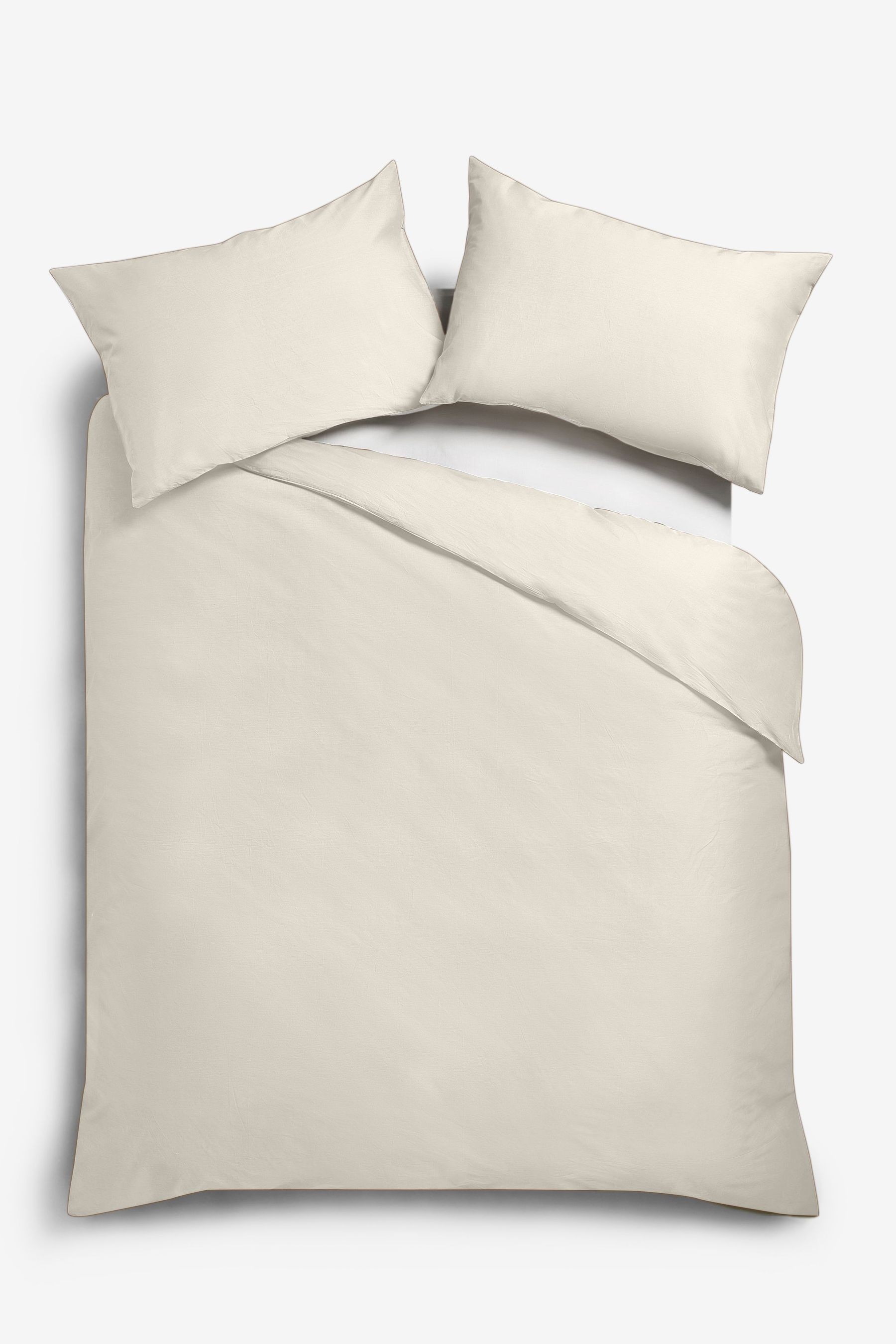 Cotton Rich Duvet Cover and Pillowcase Set Plain Percale