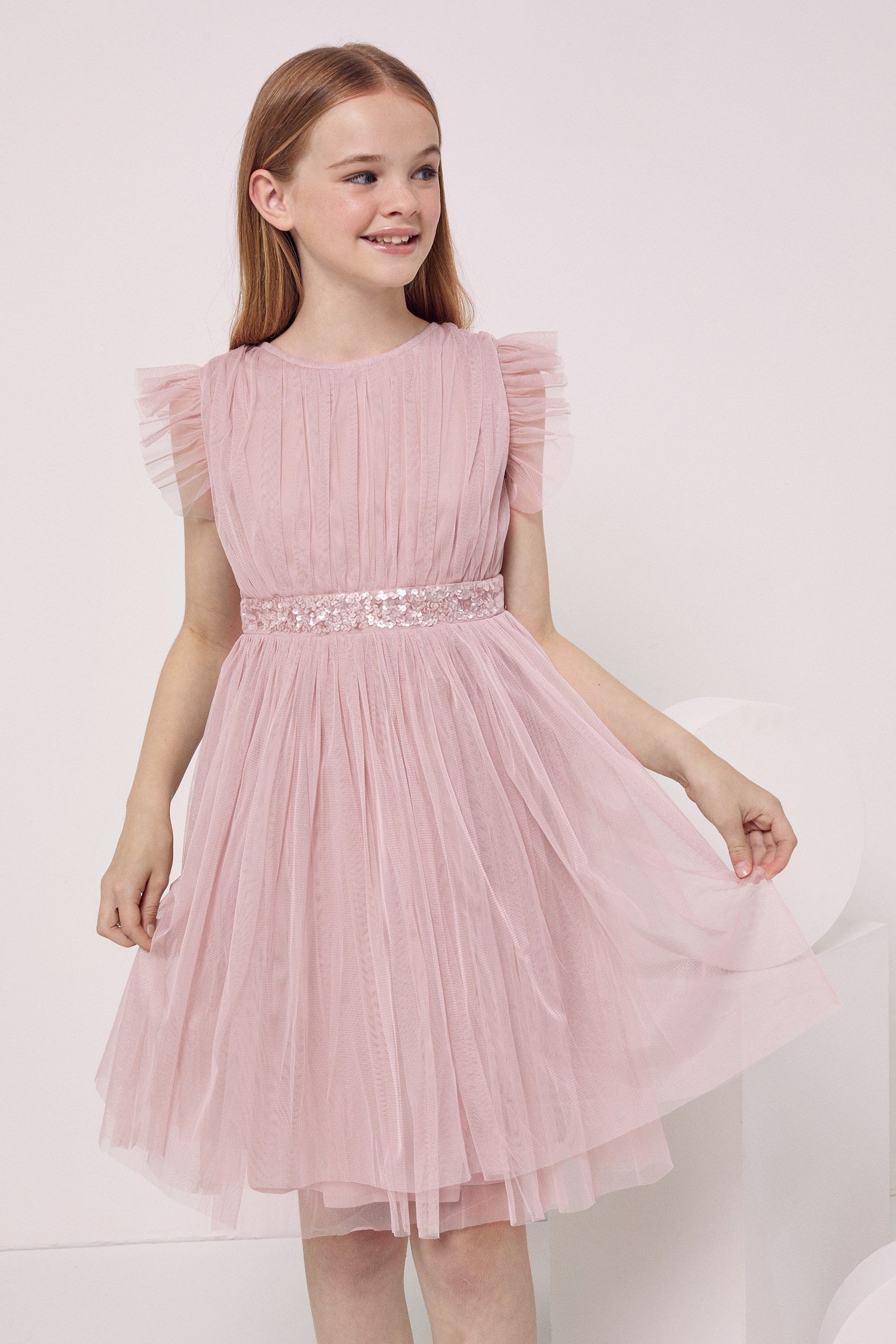 Maya Girl Embellished Waist Tulle Dress