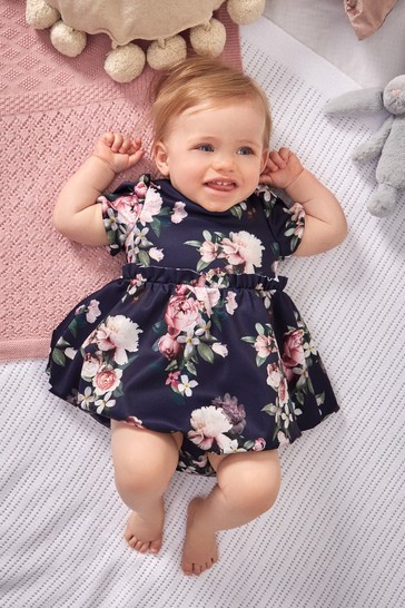 Lipsy Baby Puff Sleeve Dress With Matching Knicker