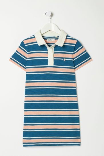 FatFace Blue Polo Shirt Dress