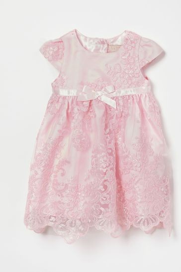 Lipsy Baby Lace Frill Christening Dress