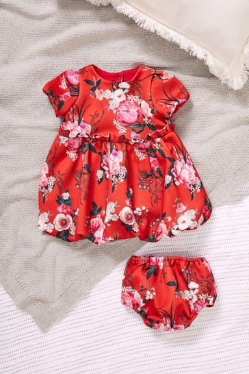 Lipsy Baby Puff Sleeve Dress With Matching Knicker