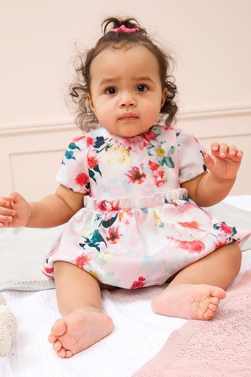 Lipsy Baby Puff Sleeve Dress With Matching Knicker