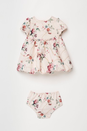 Lipsy Baby Puff Sleeve Dress With Matching Knicker